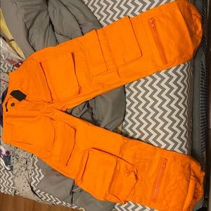 Orange cargo pants